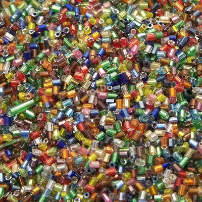 Margele de nisip miez argintiu 3mm tubulare